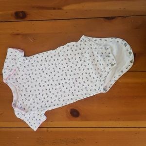 3/$10 - white onesie with bird print pattern